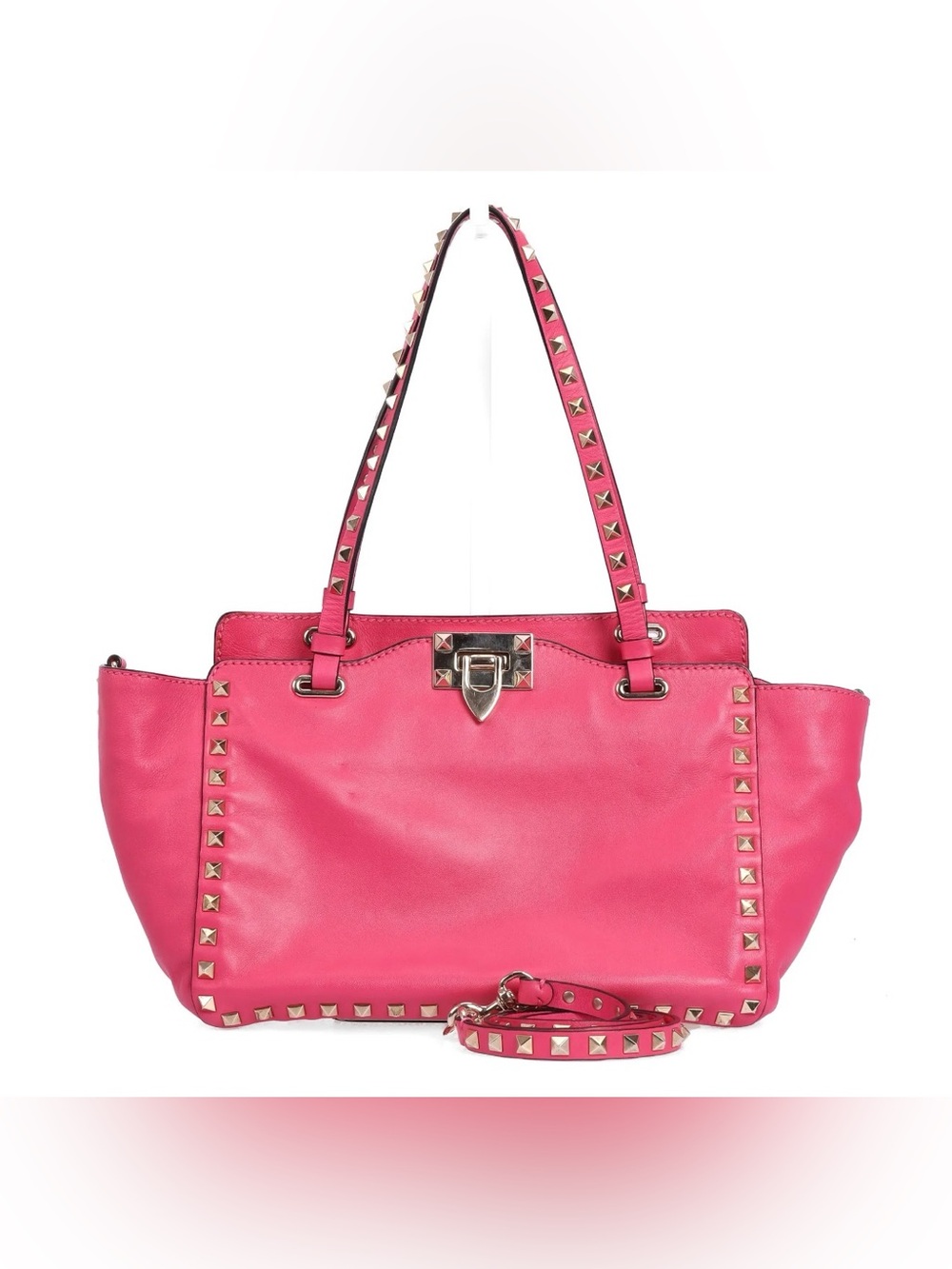 Valentino Garavani Pink Studded Shoulder Tote